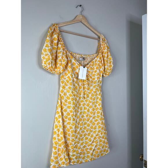 NWT Faithfull The Brand Shimma Dress Bette Floral Puff Mini Dress Size: 4 - Picture 3 of 8